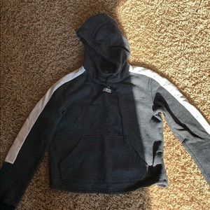 Black with white strip on sleeve Adidas sweatshirt